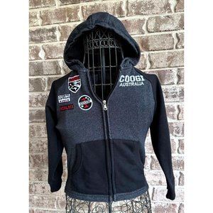 Retro 2016 Coogi Australia Hoodie Kids Size 6 Black Patches Front Zip Ka…